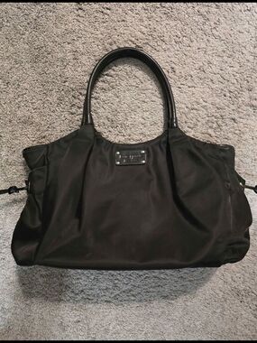 kate spade Black Nylon Tote with Patent Handles